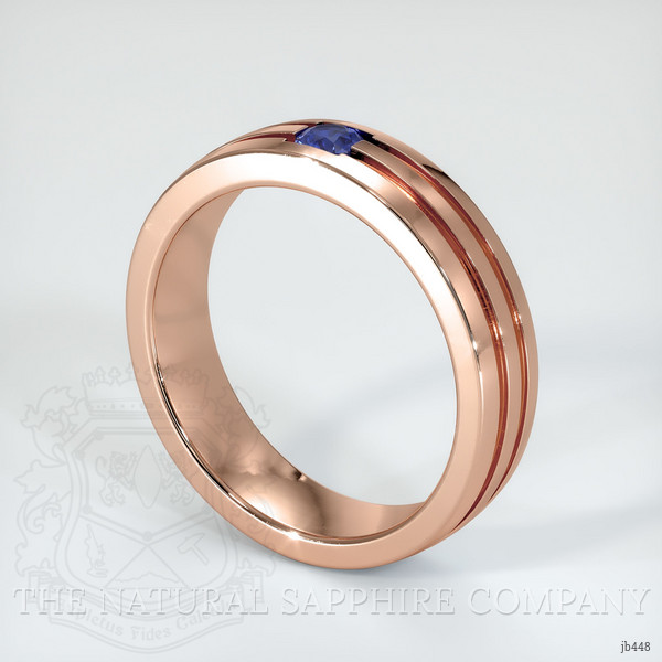 14K Rose Gold Blue Sapphire Men's Wedding Band