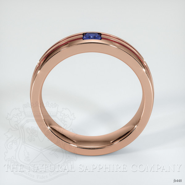 14K Rose Gold Blue Sapphire Men's Wedding Band