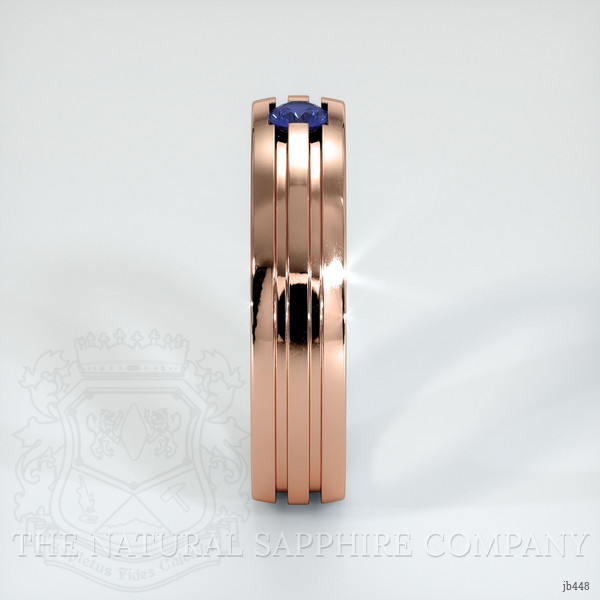 14K Rose Gold Blue Sapphire Men's Wedding Band