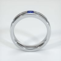 14K White Gold Blue Sapphire Men's Wedding Band Image