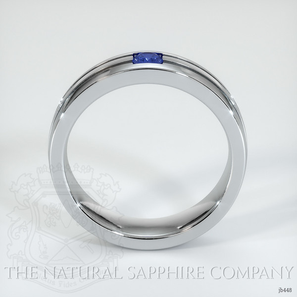 18K White Gold Blue Sapphire Men's Wedding Band