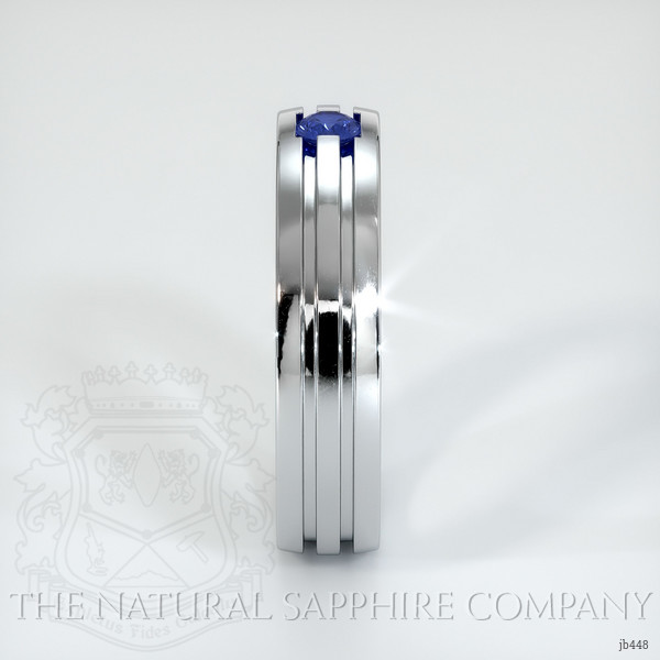 18K White Gold Blue Sapphire Men's Wedding Band