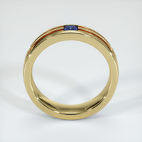 14K Yellow Gold Blue Sapphire Men's Wedding Band Image