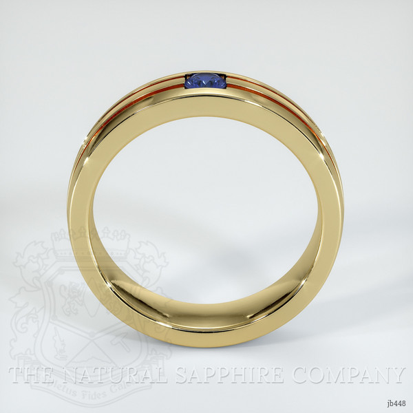 14K Yellow Gold Blue Sapphire Men's Wedding Band