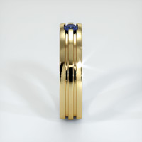 14K Yellow Gold Blue Sapphire Men's Wedding Band Image