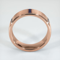 14K Rose Gold Blue Sapphire and Diamond Men's Wedding Band Image