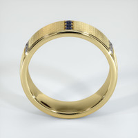 14K Yellow Gold Blue Sapphire and Diamond Men's Wedding Band Image