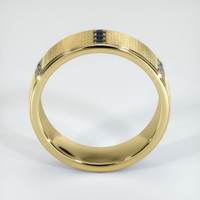 18K Yellow Gold Blue Sapphire and Diamond Men's Wedding Band Image