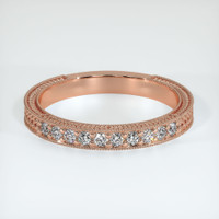 14K Rose Gold Diamond Antique Style Wedding Band Video