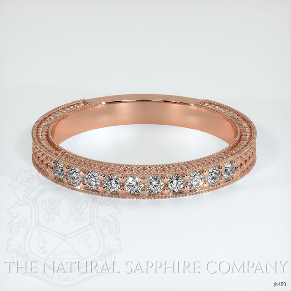 14K Rose Gold Diamond Antique Style Wedding Band