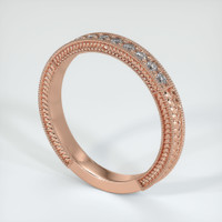 14K Rose Gold Diamond Antique Style Wedding Band Image