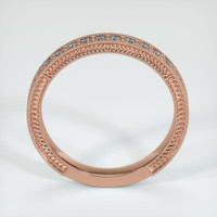 14K Rose Gold Diamond Antique Style Wedding Band Image