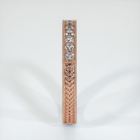 14K Rose Gold Diamond Antique Style Wedding Band Image