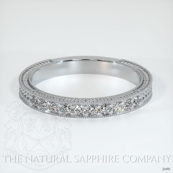 14K White Gold Diamond Antique Style Wedding Band