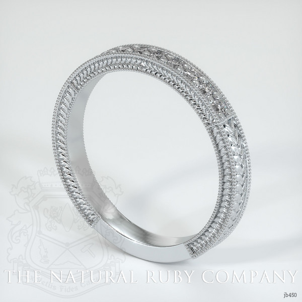 14K White Gold Diamond Antique Style Wedding Band