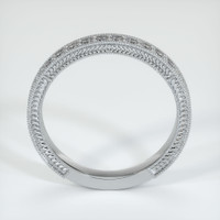 14K White Gold Diamond Antique Style Wedding Band Image