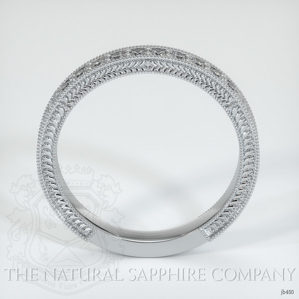 14K White Gold Diamond Antique Style Wedding Band