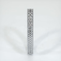 14K White Gold Diamond Antique Style Wedding Band Image