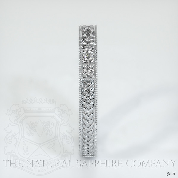 14K White Gold Diamond Antique Style Wedding Band