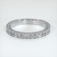 18K White Gold Diamond Antique Style Wedding Band Video