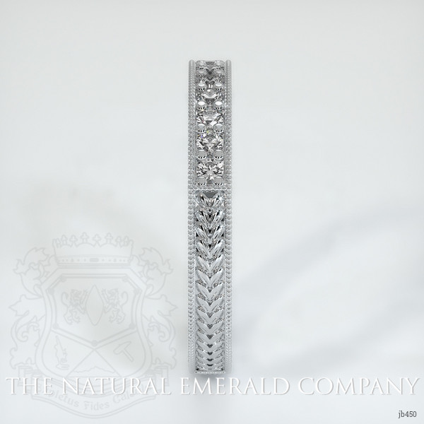 18K White Gold Diamond Antique Style Wedding Band