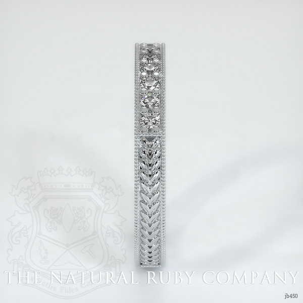 18K White Gold Diamond Antique Style Wedding Band