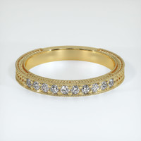 14K Yellow Gold Diamond Antique Style Wedding Band Video