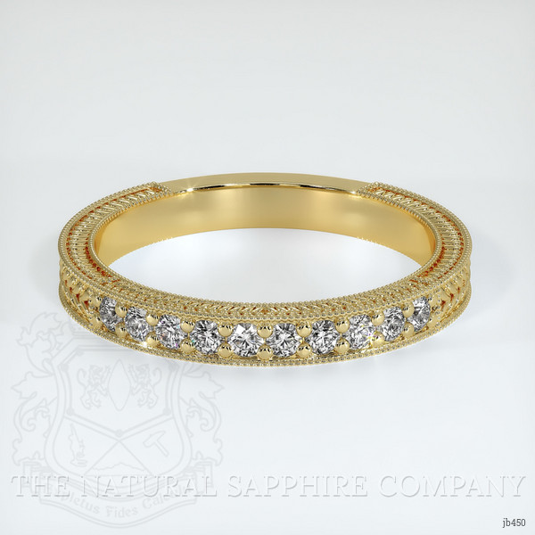 14K Yellow Gold Diamond Antique Style Wedding Band