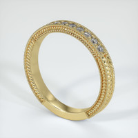 14K Yellow Gold Diamond Antique Style Wedding Band Image