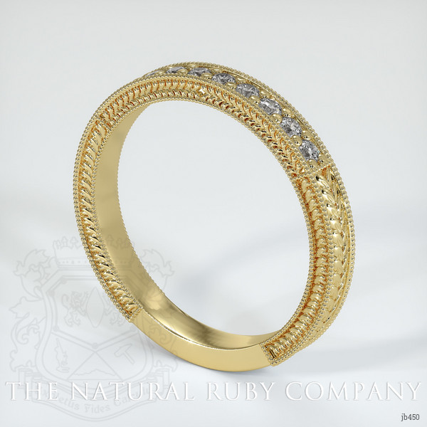 14K Yellow Gold Diamond Antique Style Wedding Band
