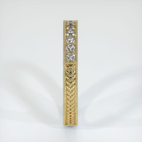 14K Yellow Gold Diamond Antique Style Wedding Band Image