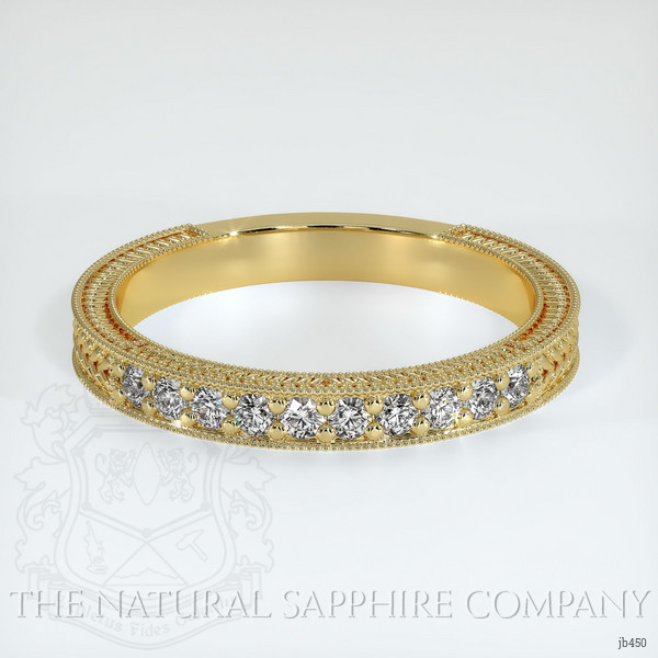 18K Yellow Gold Diamond Antique Style Wedding Band