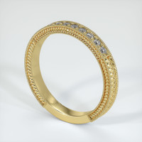 18K Yellow Gold Diamond Antique Style Wedding Band Image