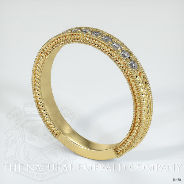 18K Yellow Gold Diamond Antique Style Wedding Band