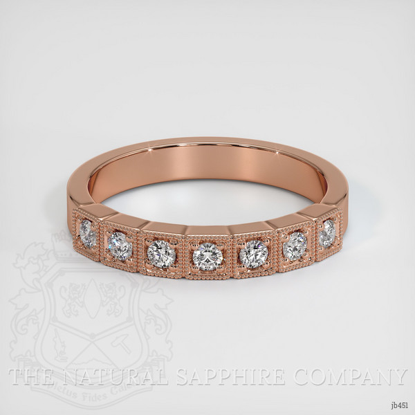 14K Rose Gold Diamond Antique Style Wedding Band