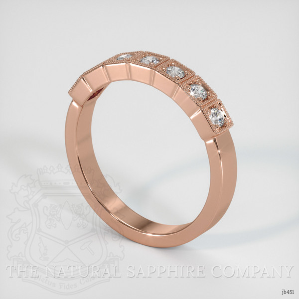 14K Rose Gold Diamond Antique Style Wedding Band