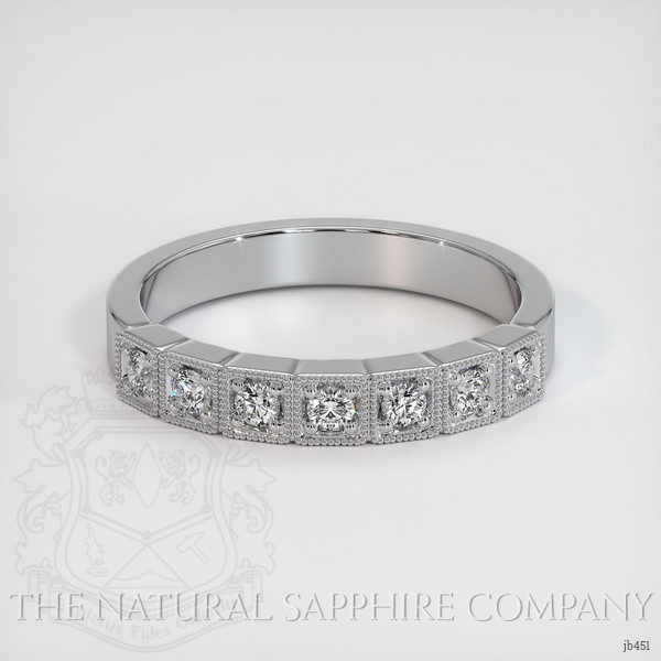 14K White Gold Diamond Antique Style Wedding Band