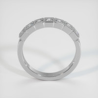 14K White Gold Diamond Antique Style Wedding Band Image