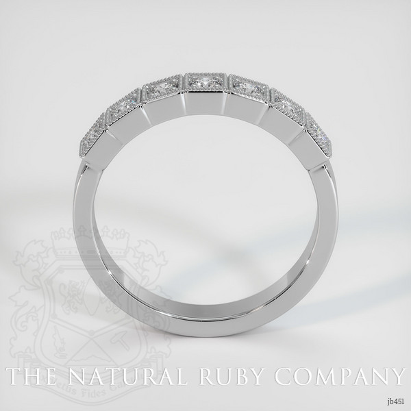 14K White Gold Diamond Antique Style Wedding Band
