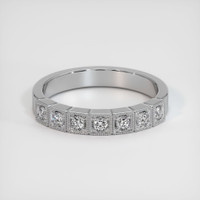18K White Gold Diamond Antique Style Wedding Band Video
