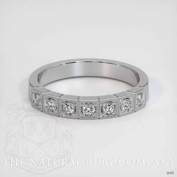 18K White Gold Diamond Antique Style Wedding Band