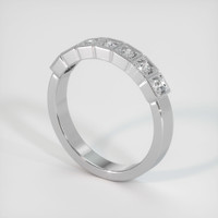 18K White Gold Diamond Antique Style Wedding Band Image