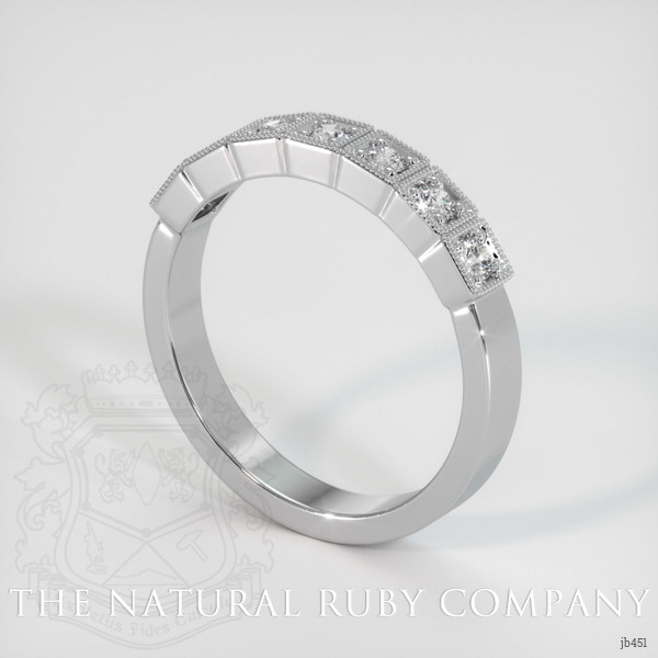 18K White Gold Diamond Antique Style Wedding Band