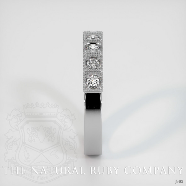 18K White Gold Diamond Antique Style Wedding Band