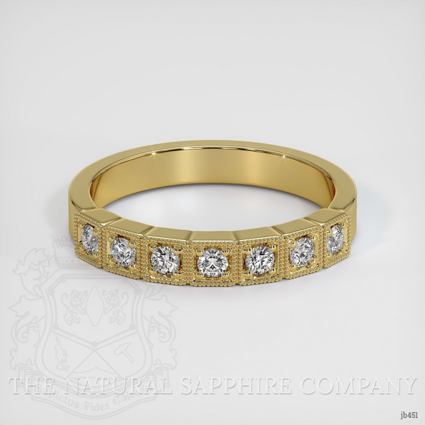 18K Yellow Gold Diamond Antique Style Wedding Band
