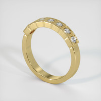 18K Yellow Gold Diamond Antique Style Wedding Band Image