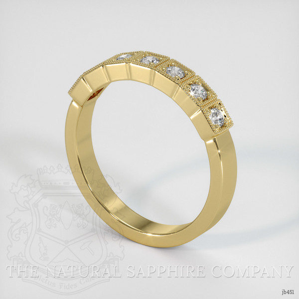 18K Yellow Gold Diamond Antique Style Wedding Band