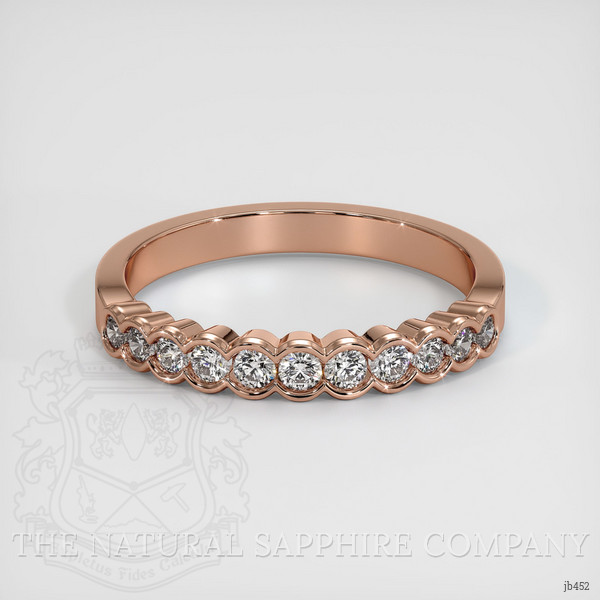 14K Rose Gold Diamond Bezel Wedding Band