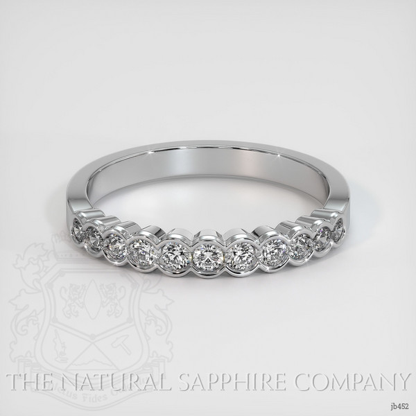 14K White Gold Diamond Bezel Wedding Band