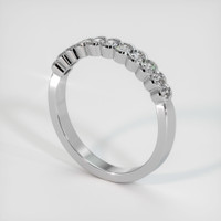 14K White Gold Diamond and Diamond and Diamond and Diamond and Diamond Bezel Wedding Band Image